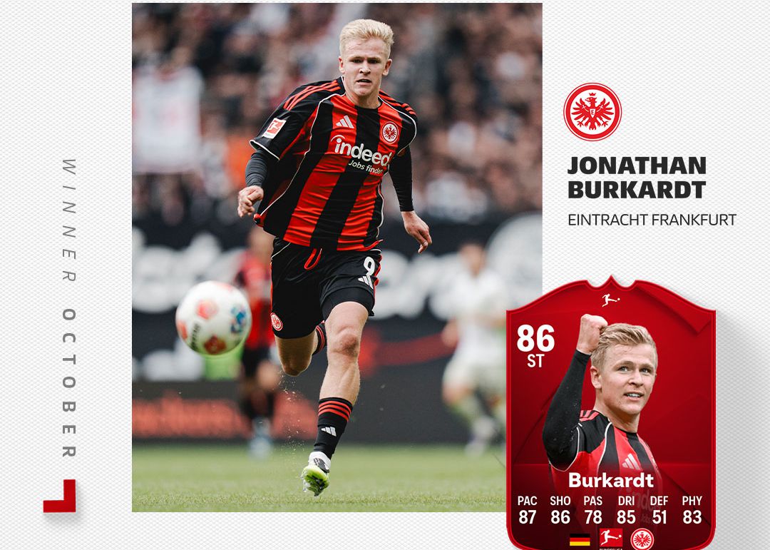 Derrotando Dias e Olise, oficial: Burkett foi eleito o Jogador do Mês da Bundesliga em outubro